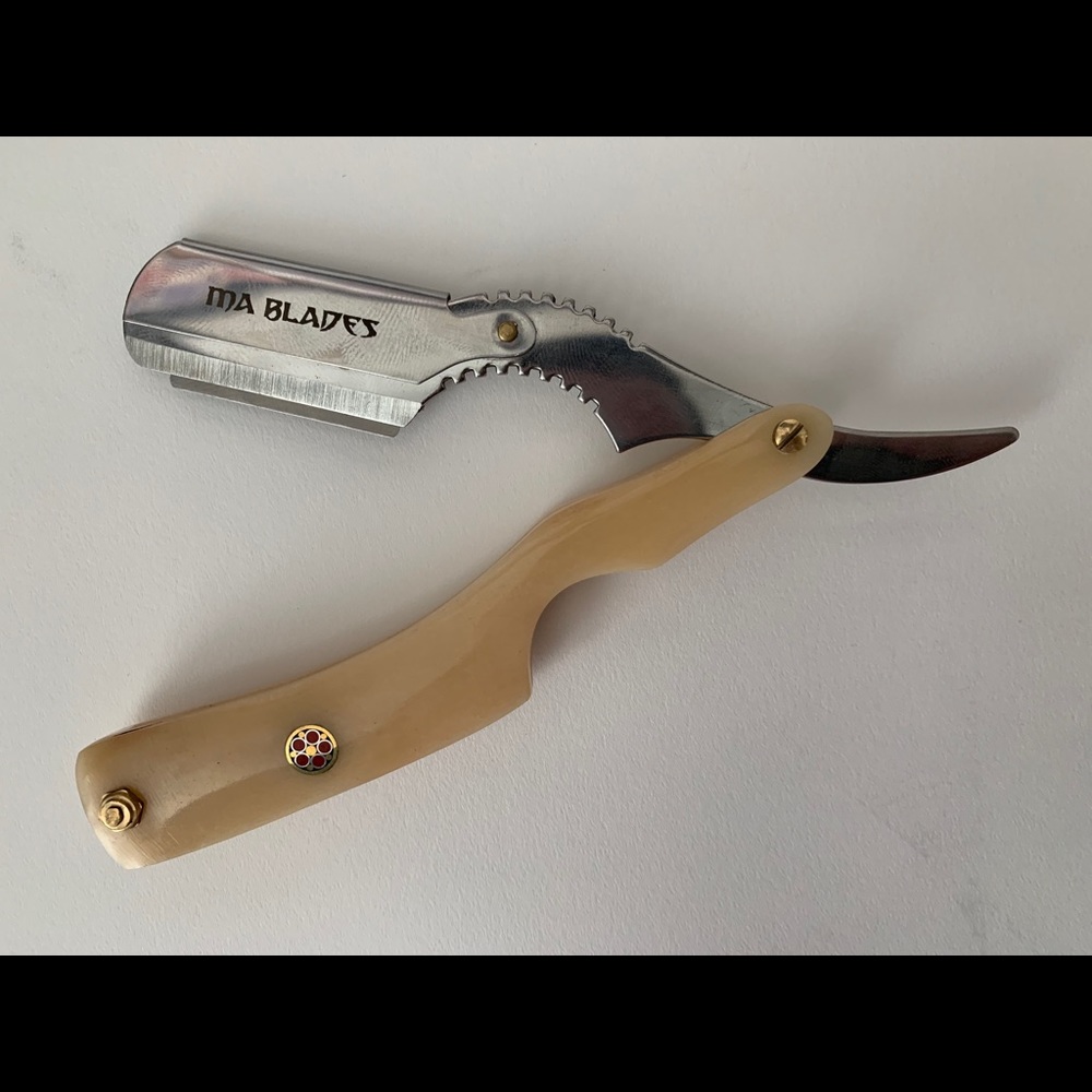 New Bone Handle Pro Straight Razor/20 Razors - Picture 3 of 4